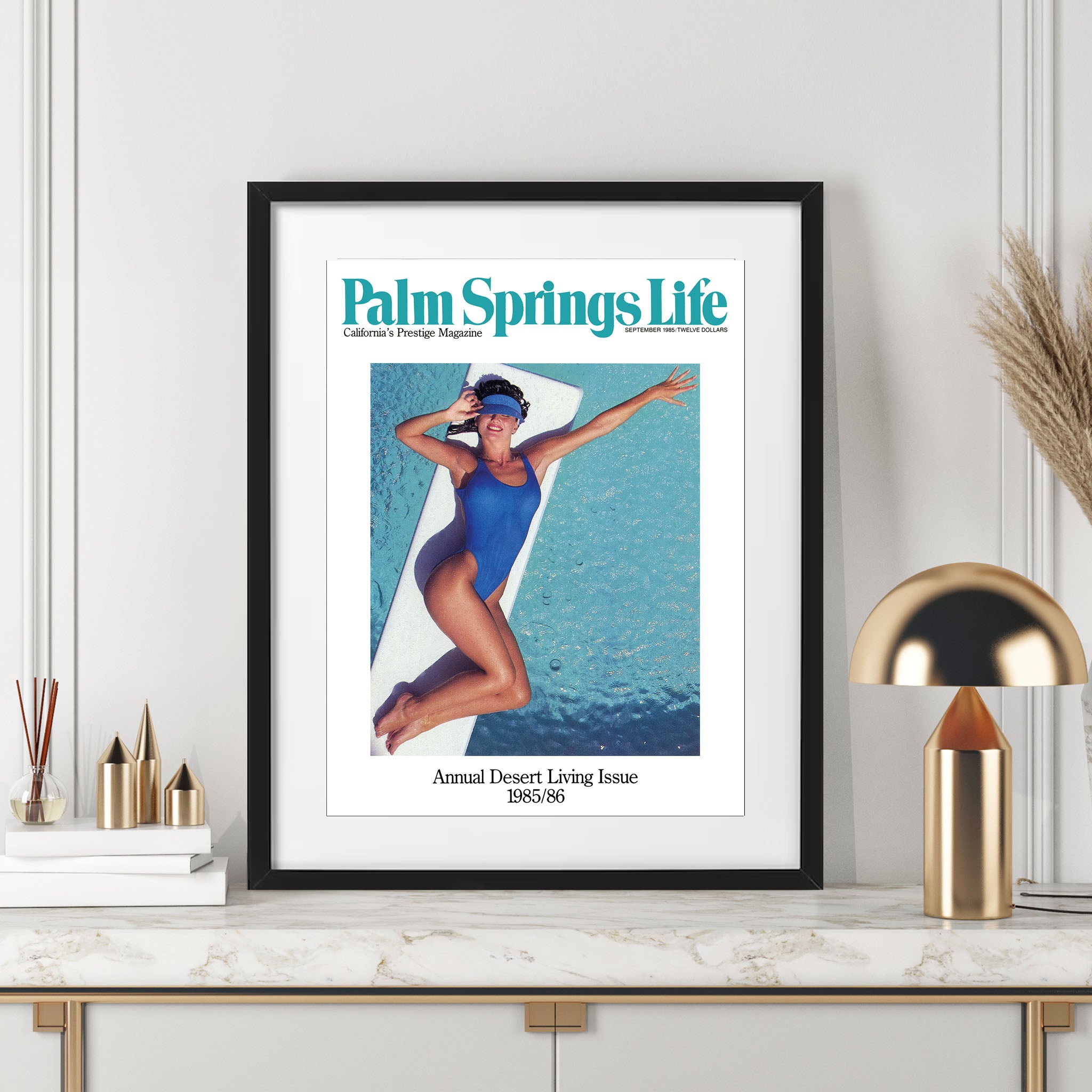 Framed Swim Pool Springs Palm A2サイズ額装作品 Club Pool Springs