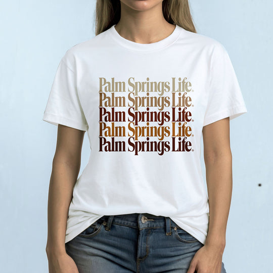 Palm Springs Life  Vintage White T-Shirt with tiered print