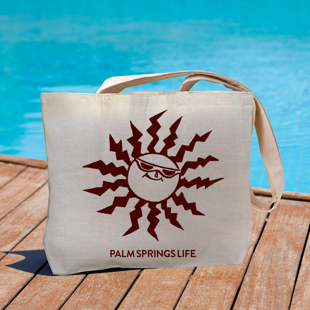 Palm Springs Life Vintage Sun Logo Canvas Tote