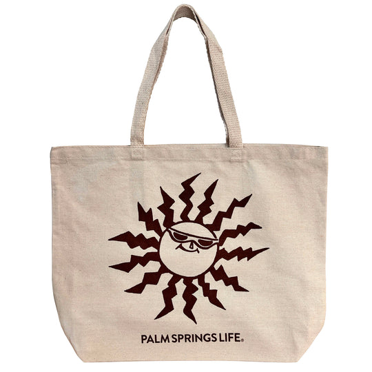 Palm Springs Life Vintage Sun Logo Canvas Tote