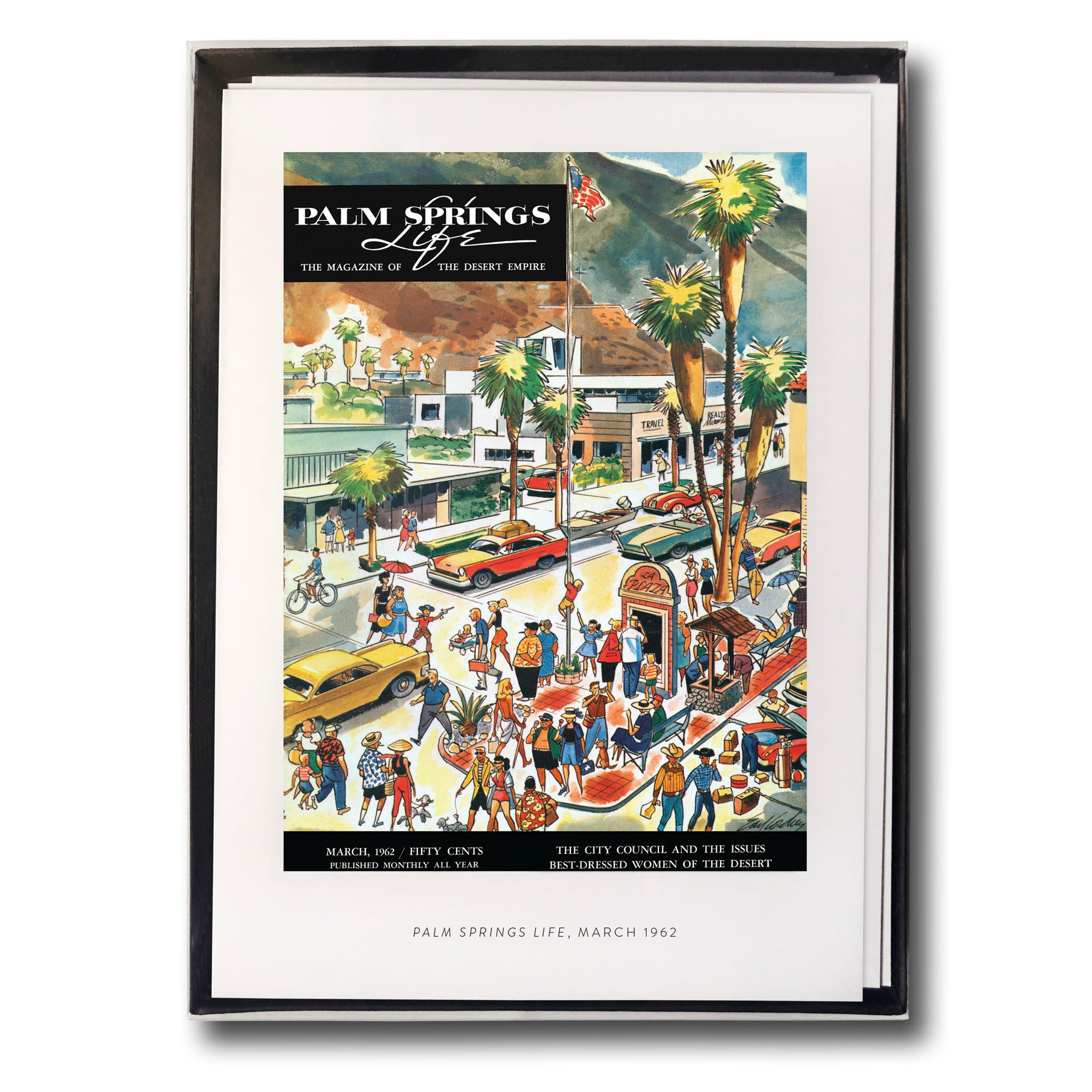 Palm Springs Life Covers by Illustrator Earl Cordrey Notecard Set