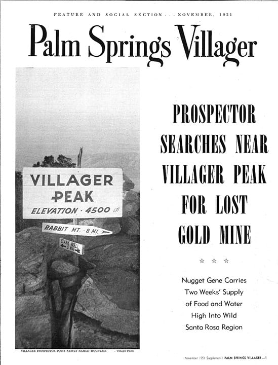 Palm Springs Villager Supplement - November 1951 - Cover Poster